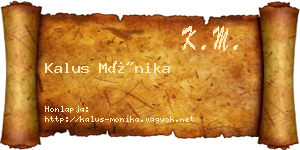 Kalus Mónika névjegykártya